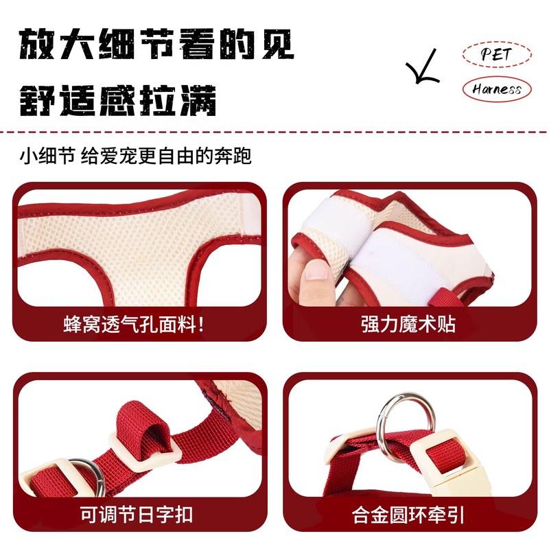 猫咪牵引绳背心式遛猫胸背带防挣脱外出神器宠物用品小猫衣服绳子